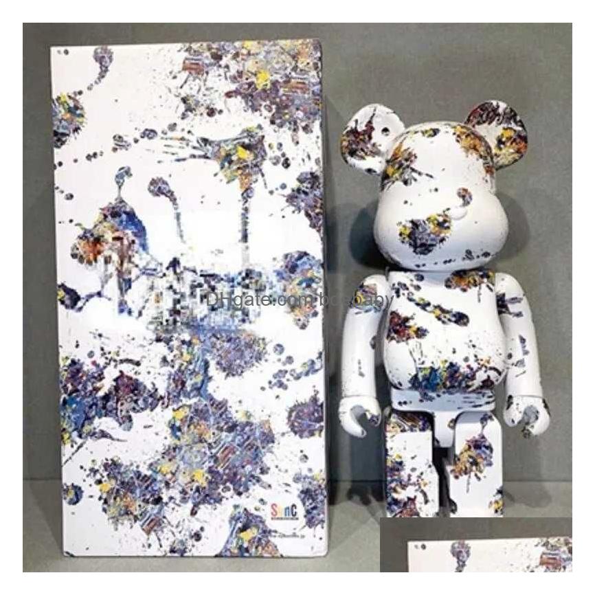 Novelty Items Bearbricks 400 1000 Cyberpunk Daft Punk Joint Bright Face Violation Bear Collection Decorated Grizzly Statue Model3 Dh5S8 X250109