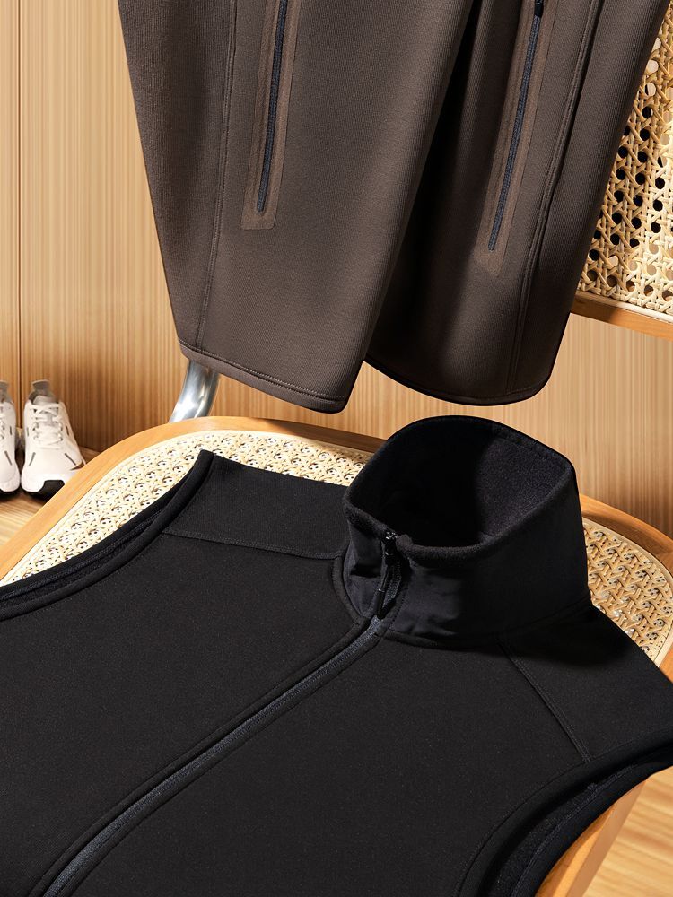 JSBD Comfort ~ High Quality Commuter Casual Zipper Stand Collar Spring And Autumn 100 Solid Color Vest Men