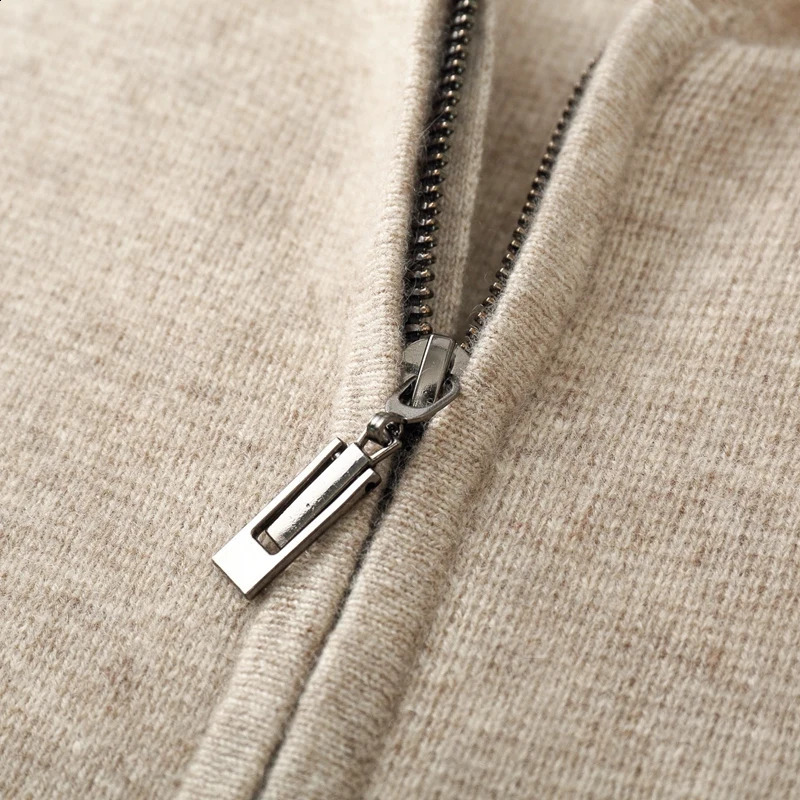 DjzDsm Mens Hoodie with Zipper and Pocket Comfortable Knitted Sweater 100% Merino Wool Sweater Autumn and Winter Wool Sweaters 241118