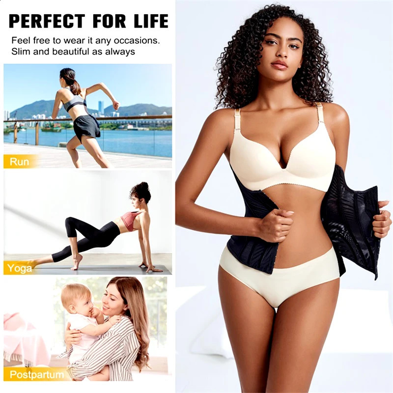 Slimming Sheath waist trainer model belt shape tight corset XXXS body shape fat compression Fajas Colombian girl tight corset 241120