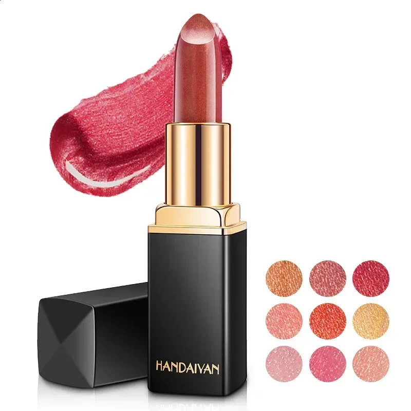 Professional Lips Makeup Waterproof Shimmer Long Lasting Pigment Nude Pink Mermaid Shimmer Lipstick Makeup Cosmetic 250809
