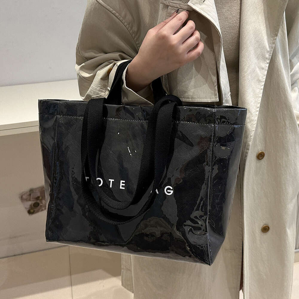 Tote Women Men Adjustable Strap Shoulder with Inner Pocket Shopper Solid Satchel Bag for Work School Office