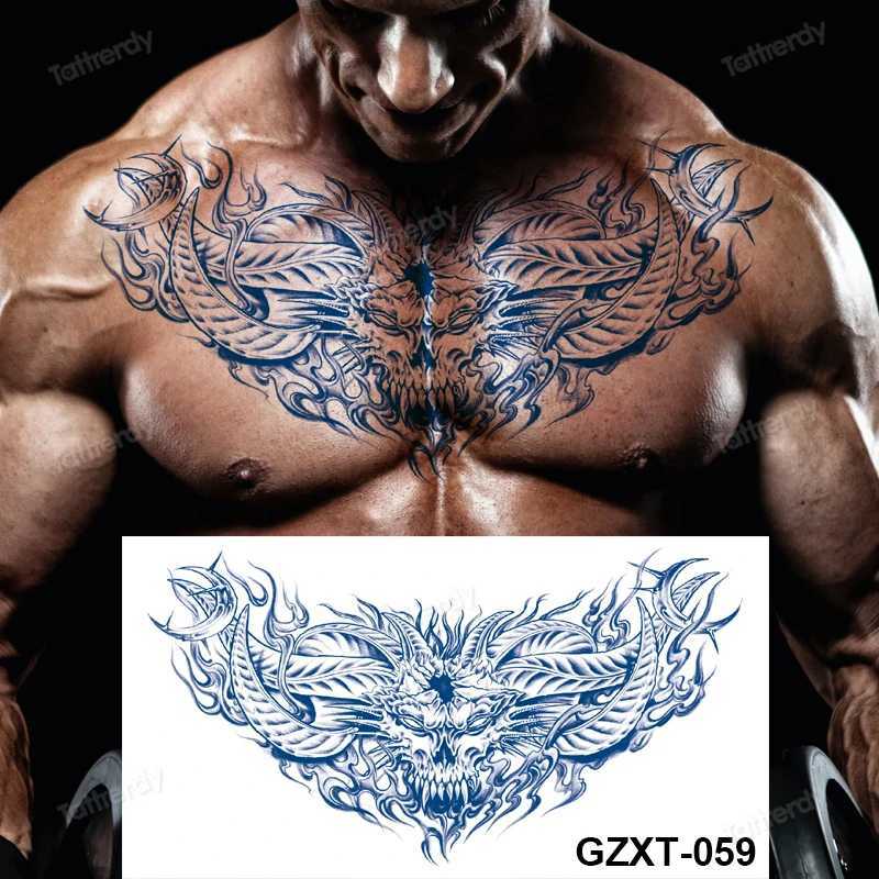 Juice Ink Tattoo Body Art Long Lasting Waterproof Temporary Tattoo Sticker Dragon Wings Tatoo Fake Chest Breast Tatto Women MenXJ241120