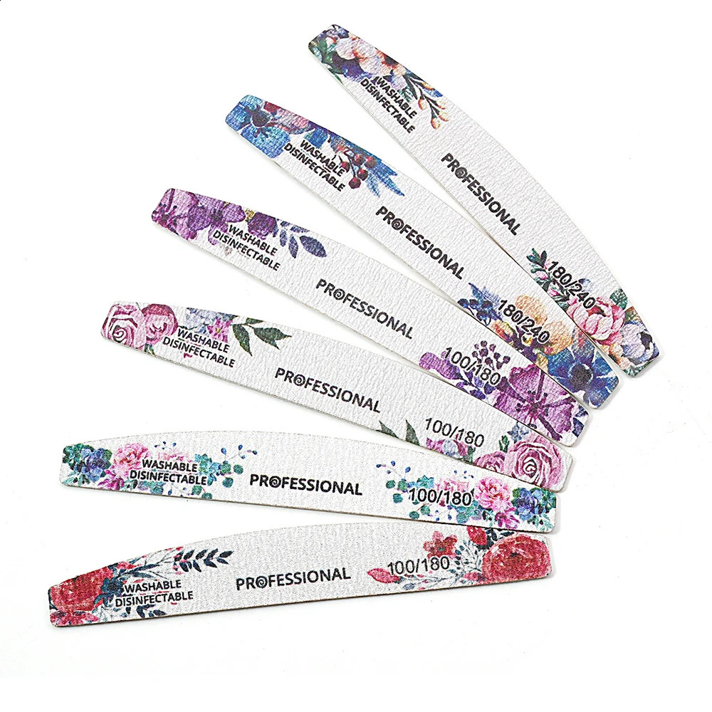 50Pcs/Bag 100 180 Grits Nail Files And Buffer Set Professional Double Sided Emery Board Pedicure Manicure Tool For Acrylic Nails 241119