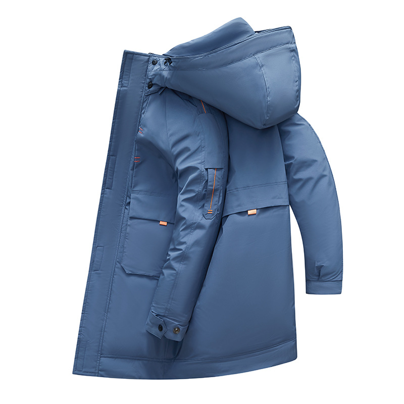 Cross-border winter new wholesale down jacket men's long trend thick winter hooded coat warm down jacket m001