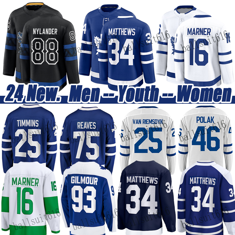 #88 William Nylander jersey #34 Austonn matthewss #16 Mitchell Marner Jersey Maple Leafs jersey Max Domi Mitch Marner Bobby McMann Oliver Ekman-Larsson Hockey Jerseys