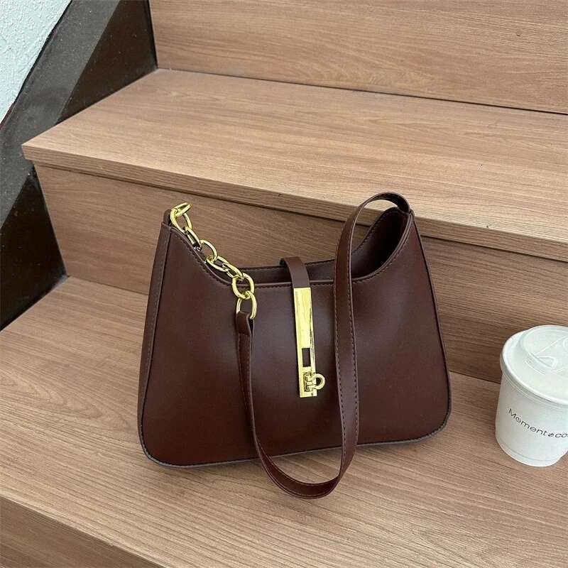 PU Leather Shoulder Bag for Women Casual Solid Color Design Handbags Brand Purse 2025 Fashion Shopper Clutch Women's Bags