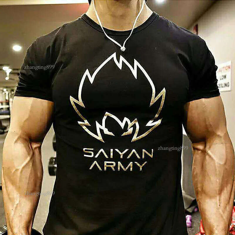 Summer Fashion Men's Casual Short Sleeve T-shirt Sports Cotton Tight Tee Top Male Gym Fitness Clothing Bodybuilding Sweatshirt
