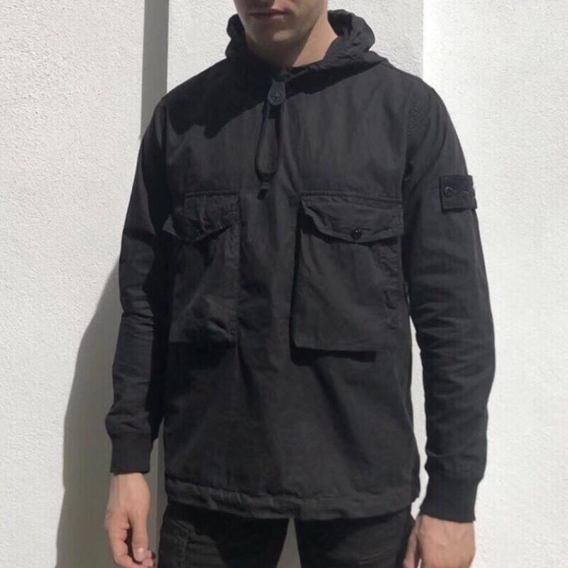 Stone Jacket Smock Anorak Nylon Designer Hoodies Armband Men Coat Casual Outdoor Jacket Black Khaki Quick Drying Pull Company Jacket 99B