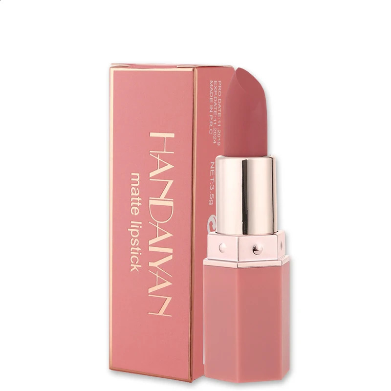 Handaiyan 6 Colors Matte Waterproof Velvet Nude Lipstick Sexy Red Brown Pigments Makeup Long Lasting Profissional 250809