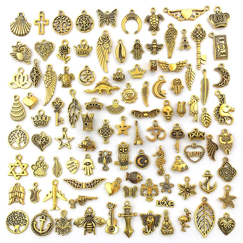 100pcs Mixed Small Random Pendant Animals Charms Beads for Jewelry Making Bracelet DIY Earrings Necklace DIY Craft Art Charm 240408