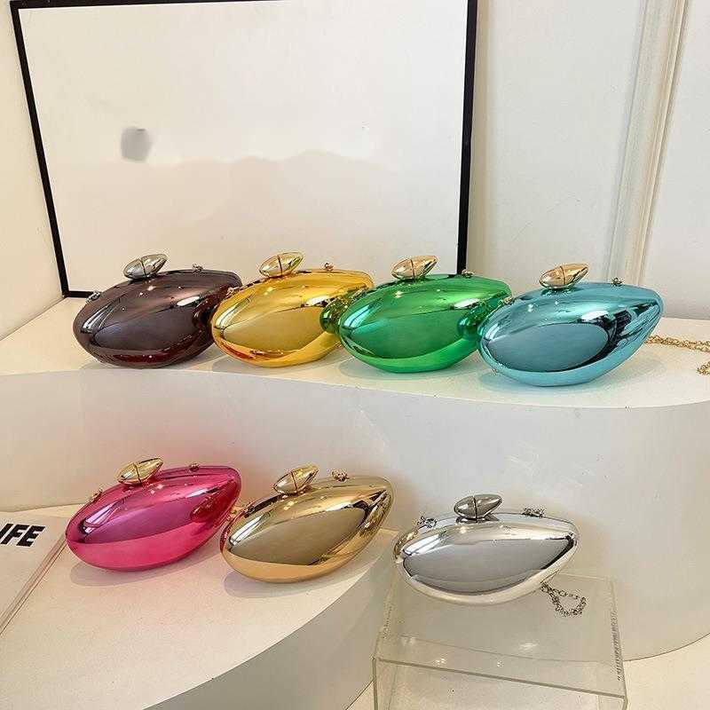 French Goose Egg Box Handbag Personalized Acrylic Banquet Bag Bright Bread Shoulder Cross Bag Female