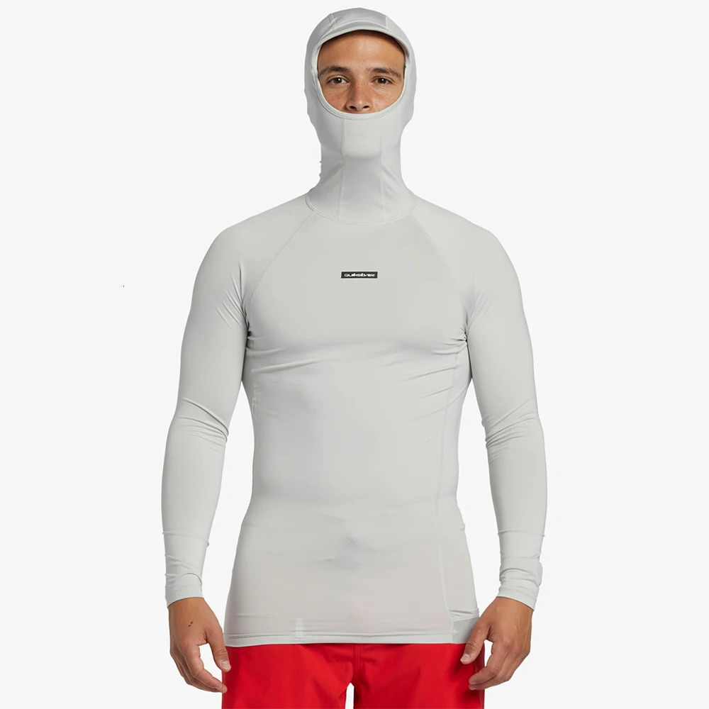 Hoodies Surfing Wear One Piece Cap Diving T-Shirts Tight Long Sleeve Rash Guard Fit Swimwear UV Protection Beach Floatsuit Tops 240419