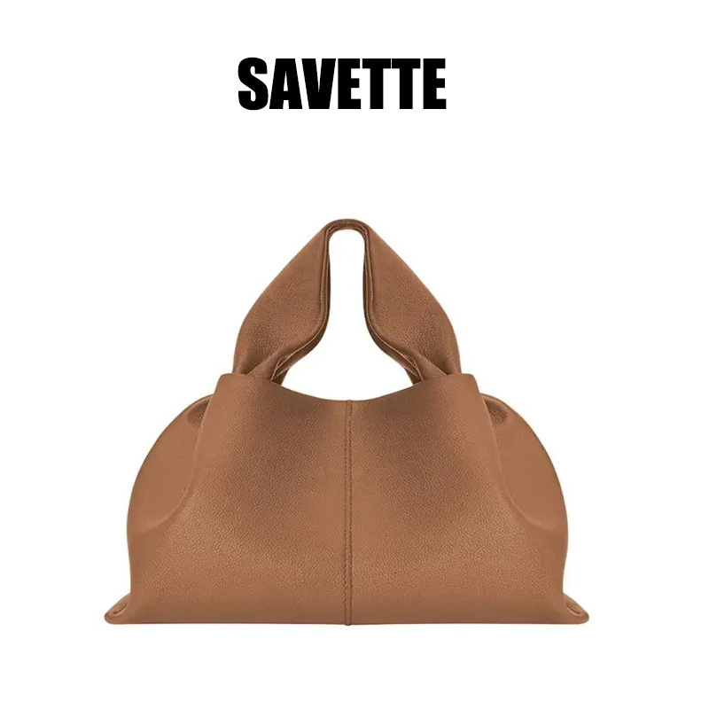Fashion Cloud Cowhide Shoulder Crossbody Hobos Handbag Women's Leather High-Capacity Tote Savette Bag