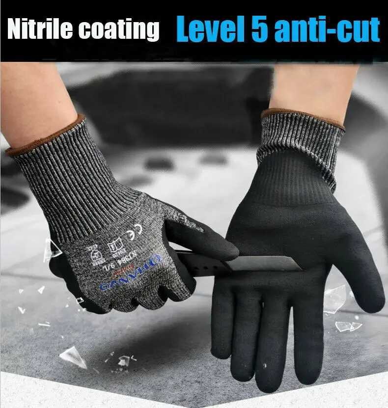 Industrial cutting resistant work gloves Level 5 protective safety glovesW241120