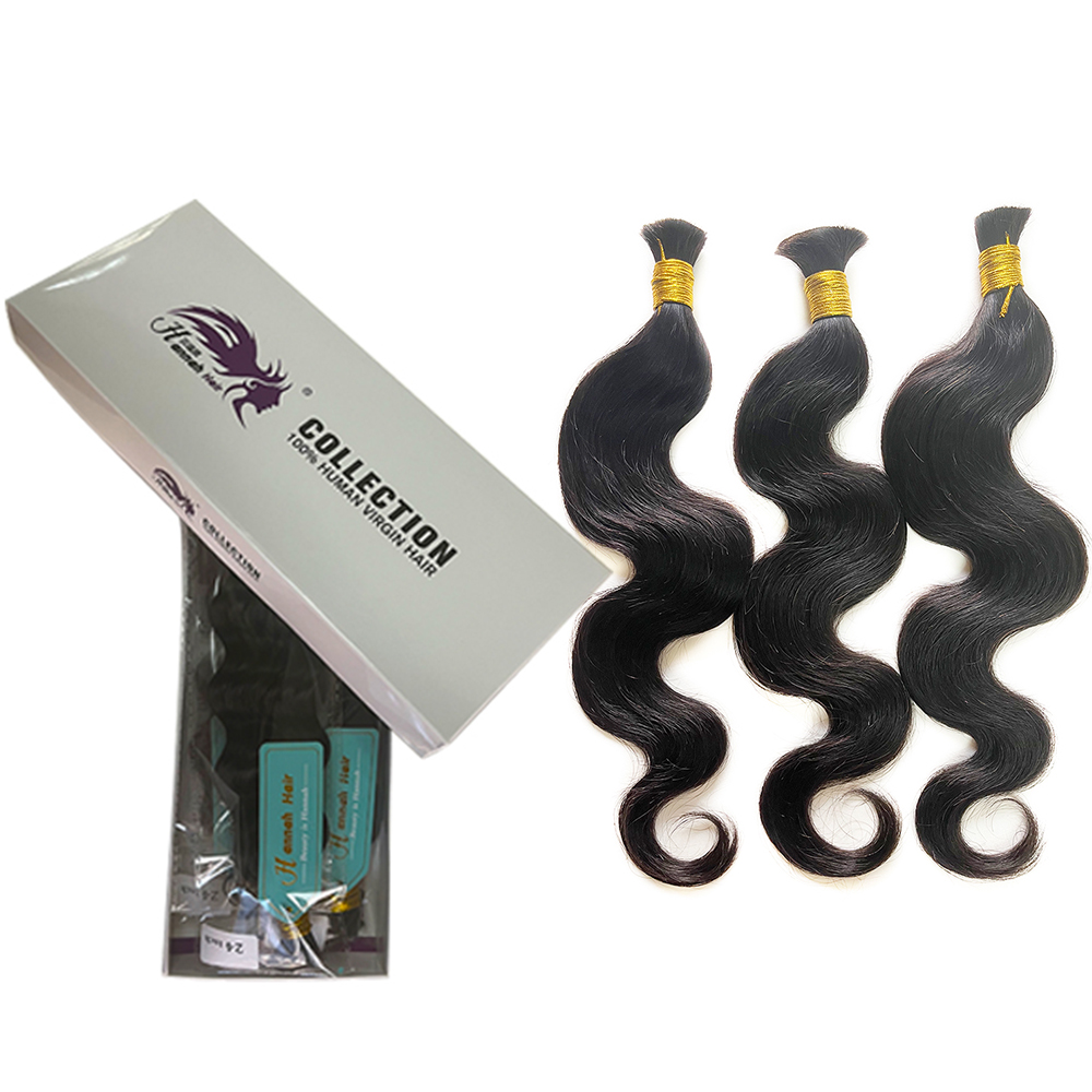 Boho Braids Human Hair For Micro Braids Brazilian Hair 3Pcs No Weft Bulk Hair Wet And Wavy For Braiding