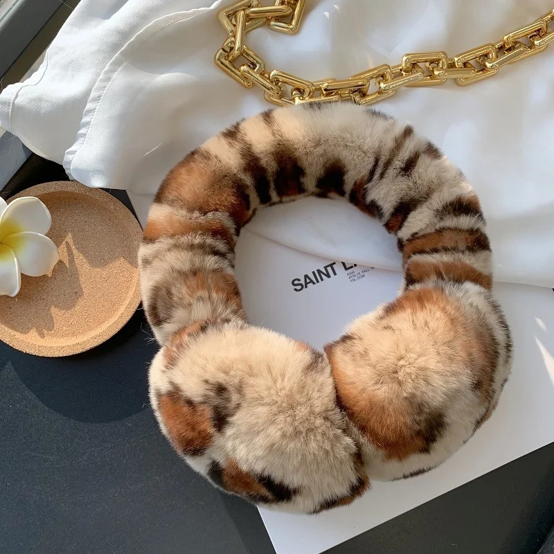 Ear Muffs Winter Fur Cute Earbuds Womens True Rabbit Fur Warm Ear Headband 241120