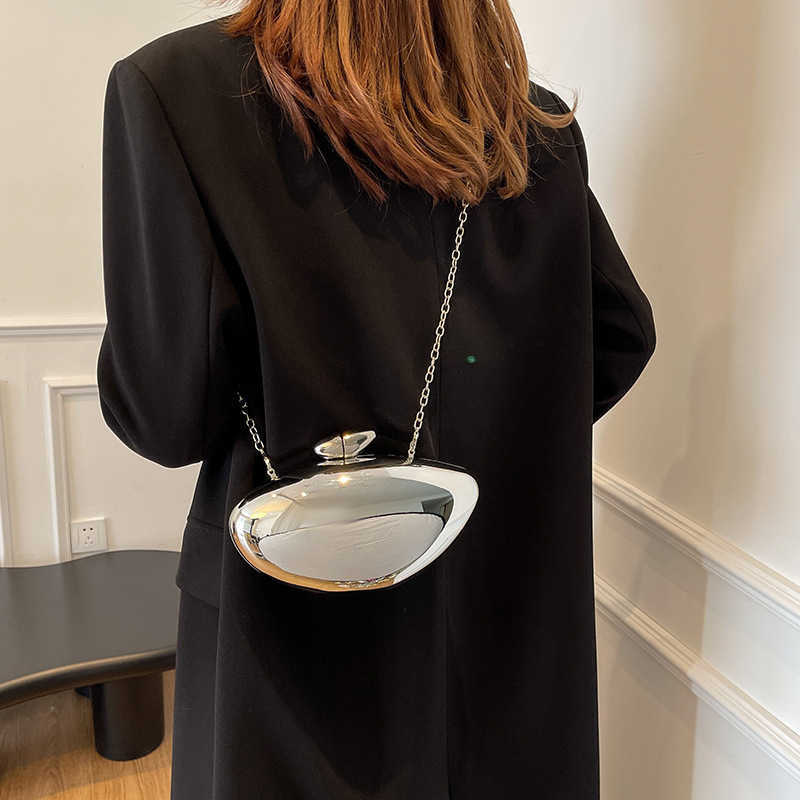 French Goose Egg Box Handbag Personalized Acrylic Banquet Bag Bright Bread Shoulder Cross Bag Female