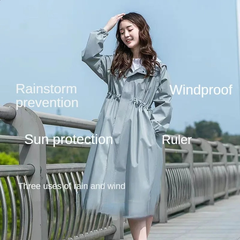 Womens Waterproof Raincoat - Stylish Slim Fit Full-Length Lightweight Perfect for Rainy Days