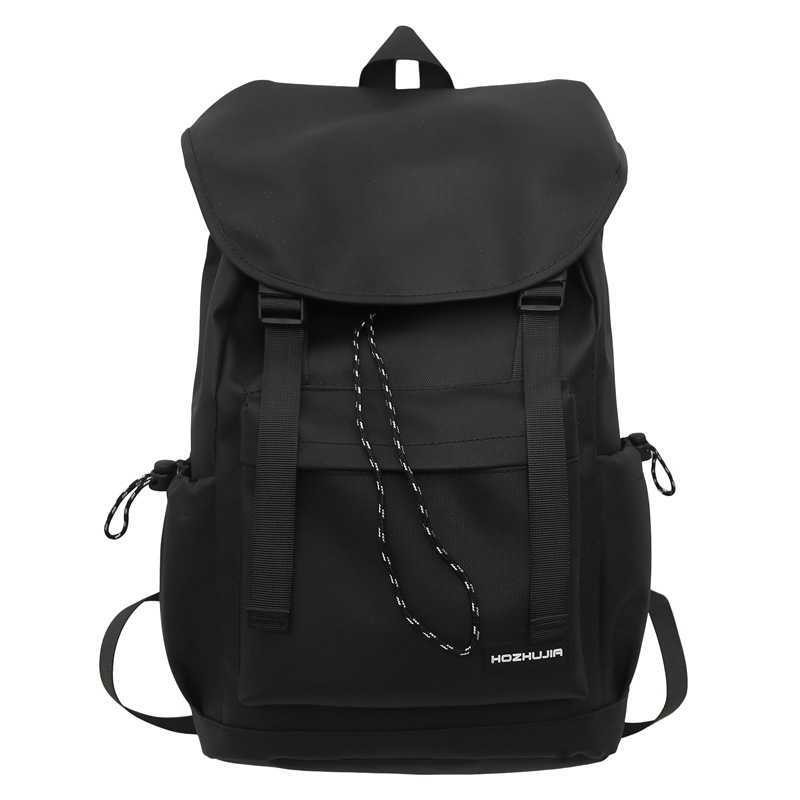 Men's casual backpack solid color large capacity computer bag trendy brand college student backpack women's travel backpack men 241120