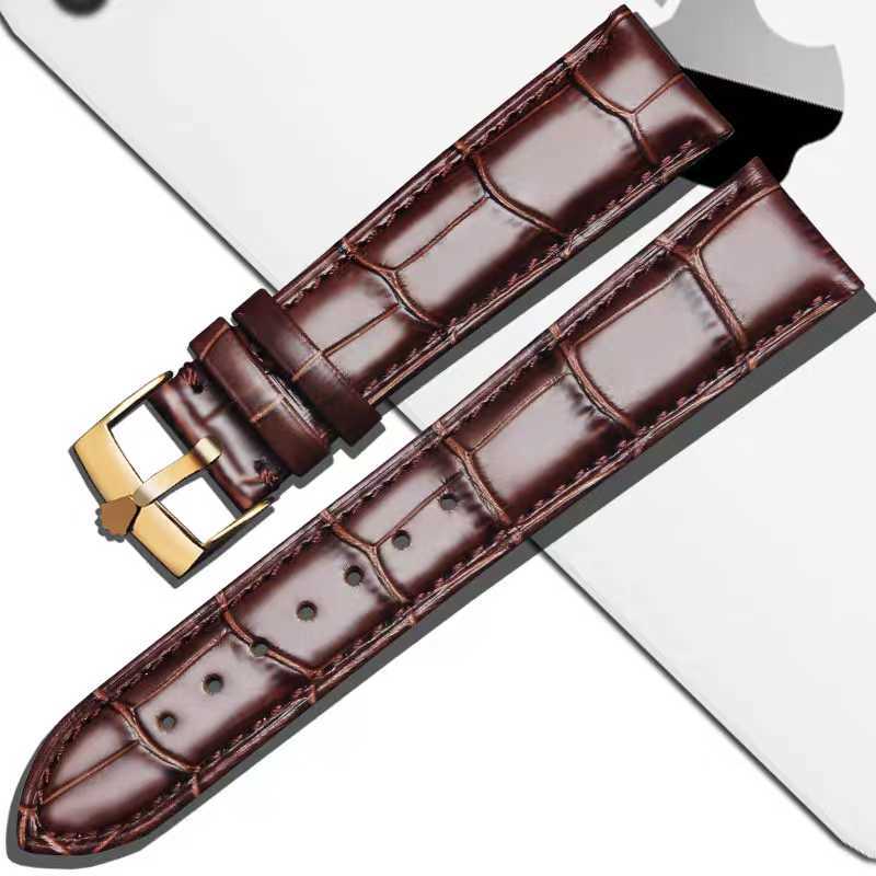 Leather watch strap ADAPTS to various watch strap waterproof cowhide needle buckle W241007