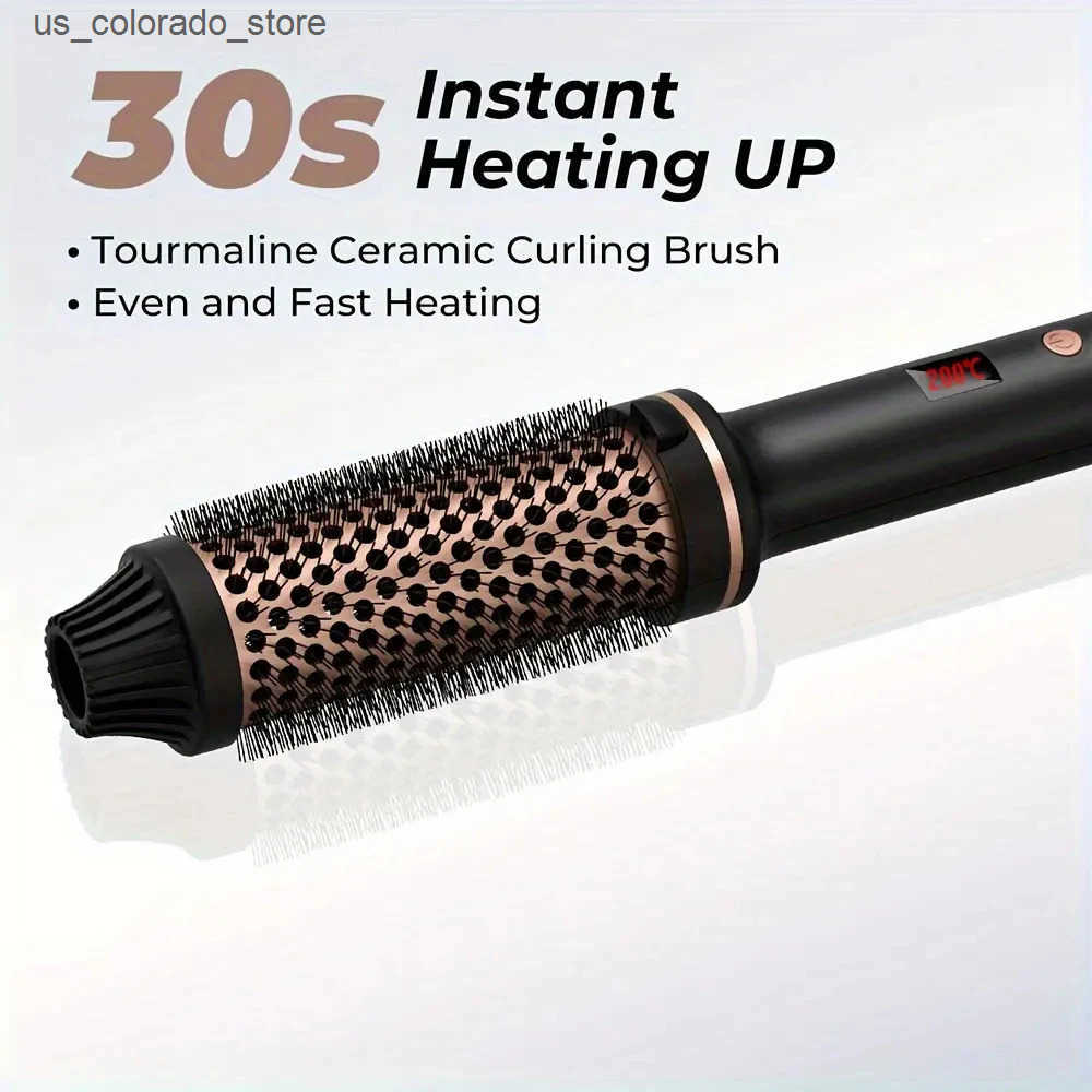 Electric Hair Brushes 3 In 1 Ionic Hair Curler Straightener Electric Hair Brushes Hot Comb Professional Curling Iron Heated Anti-Scald Thermal Brush L