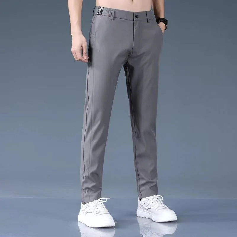 2024 Ice Silk Breathable Golf Pants Mens Casual Pants Cool Sports Pants Sports Soft Pants Summer Jogging Pants Comfortable 240419