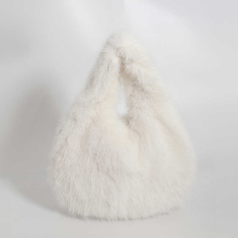 Autumn and winter new fur bag imitates fox fur handbag with a high-end feel, with a hundred handles and a large capacity hand-held plush bag 241120