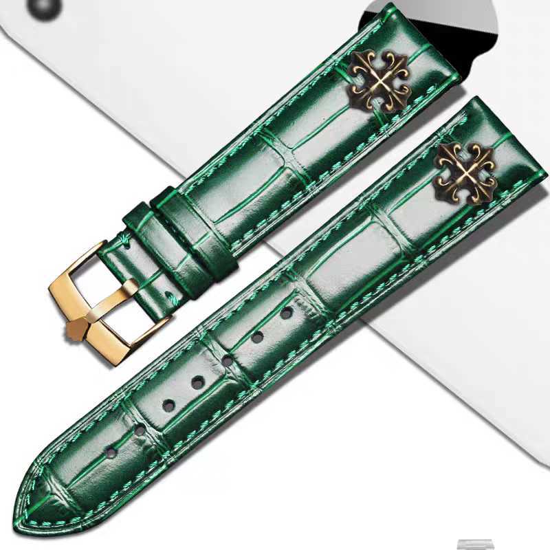 Leather watch strap ADAPTS to various watch strap waterproof cowhide needle buckle W241007