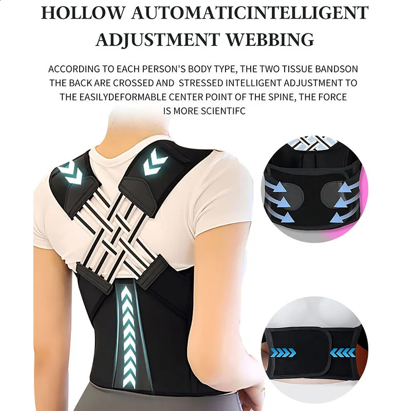 Posture Corrector for Women and MenAdjustable Shoulder Posture BraceBack Straightener PostureUsed for Middle Upper Spine 241119