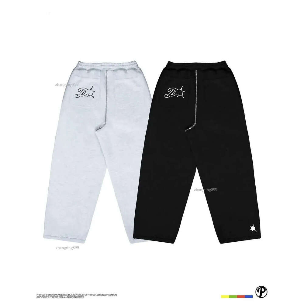Streetwear PROTECT Jogger Sweatpants Mens Womens Pants Haruku Gothic Letter Graphic Embroidery Elastic Waist Baggy Trousers