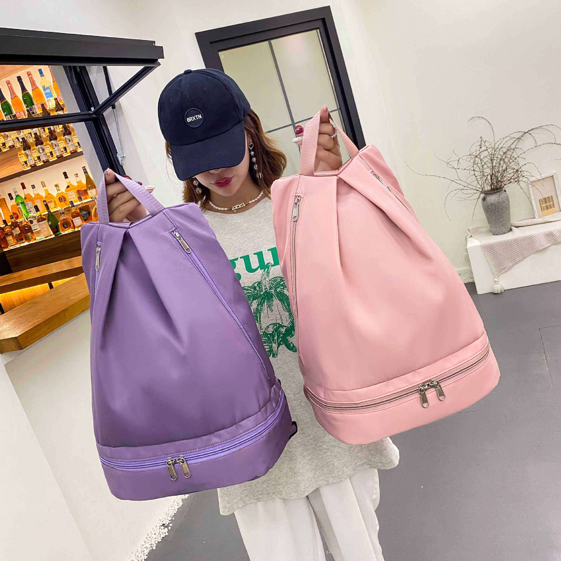 Swimming bag, dry wet separation, women's sports and fitness bag, waterproof travel storage bag, yoga bag, travel backpack, backpack