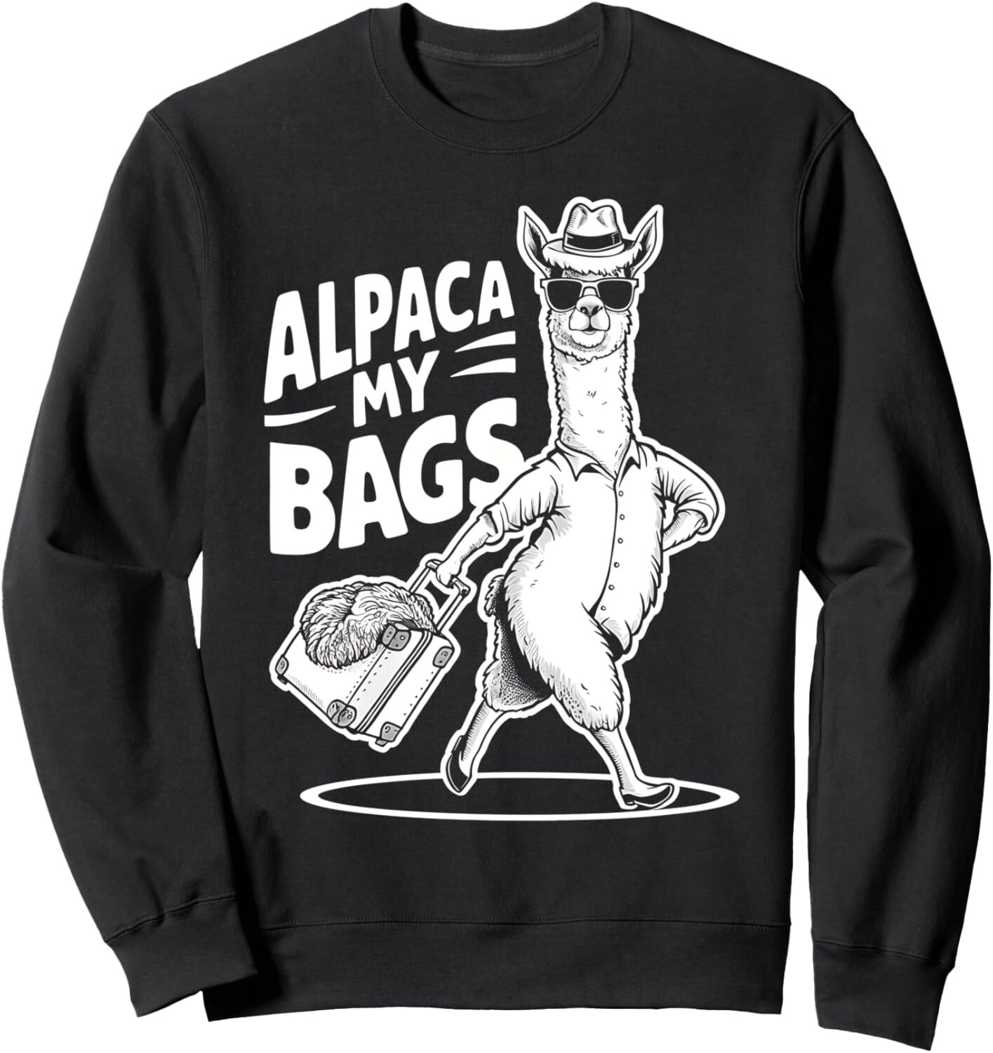 Long Sleeve Shirts for Men sweatshirt Alpaca My Bags Funny Alpaca Travel Lover Vacation Sweatshirt T shirt Tee Streetwear Casual tops clothes cool