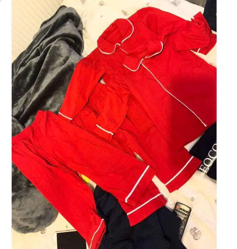 Mudbala Kids Red Christmas Cotton Knit Pajamas Set Classic Sibling Matching Infant Baby Boys And Girls Pyjamas 241120