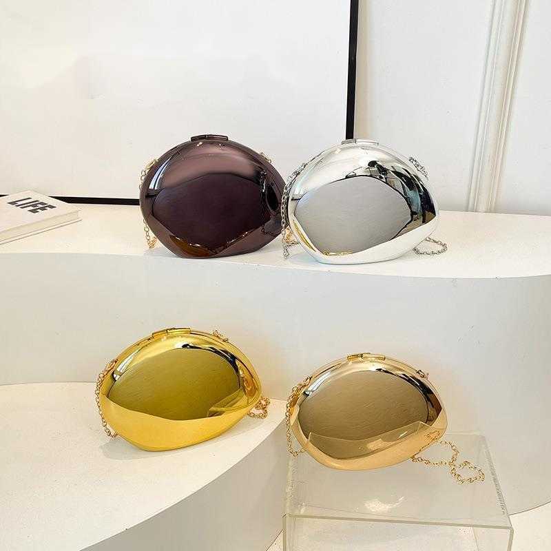 Elegant and minimalist oval acrylic bag, shell bag, goose egg box bag, banquet bag, single shoulder crossbody bag, women's bag