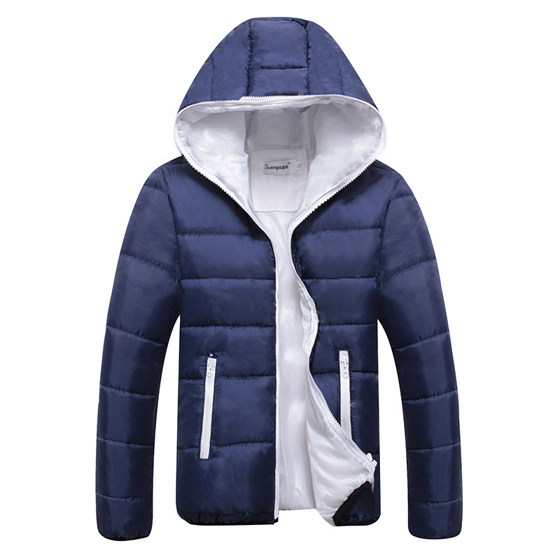 Winter new men's hooded cotton-padded coat coat Hong Kong wind youth color casual fit cotton-padded jacket bread suit men m008