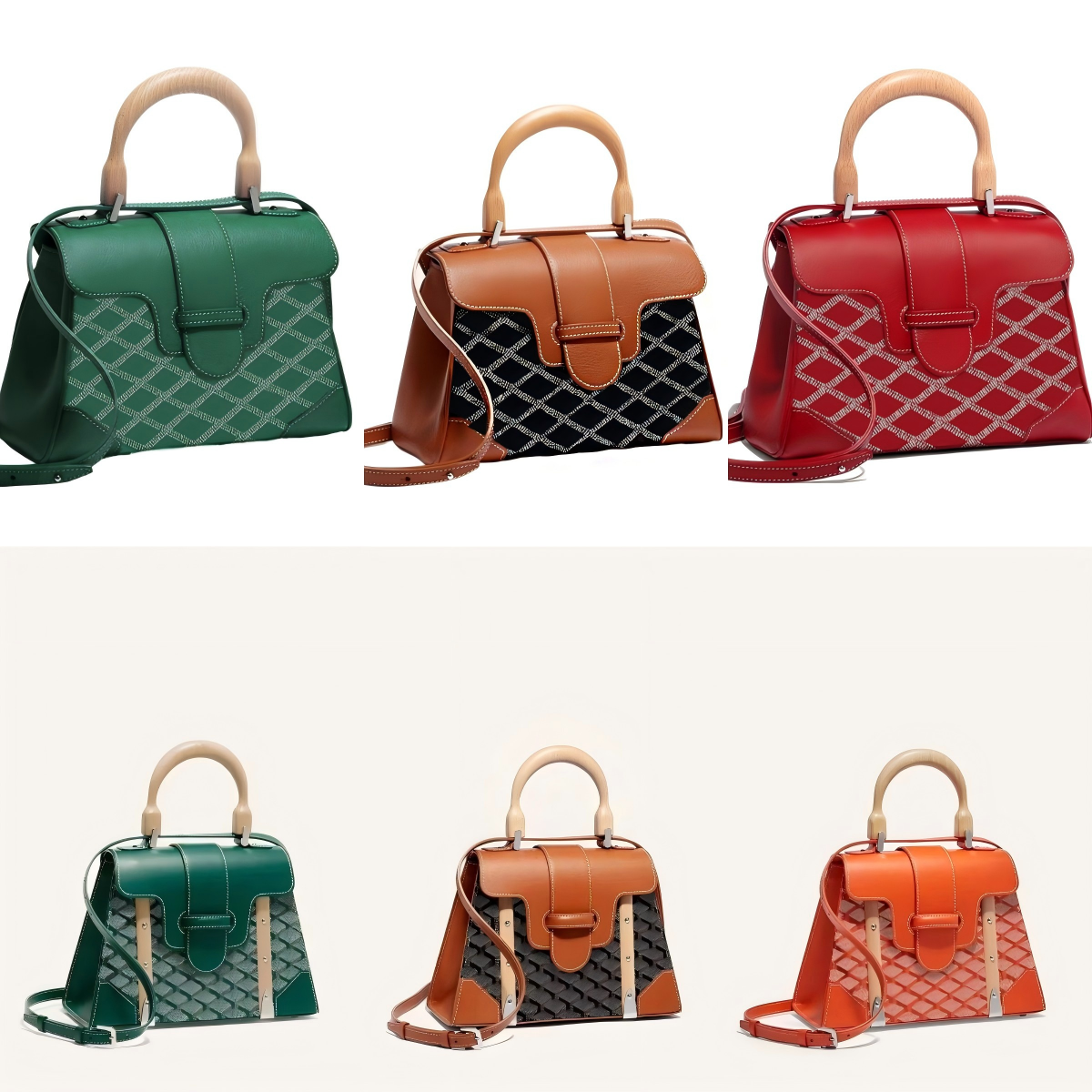 luxury bag classic wooden handle handbags designer handbags genuine leather travel crossbody bags shoulder bags clutch bags flap womens bags wallets