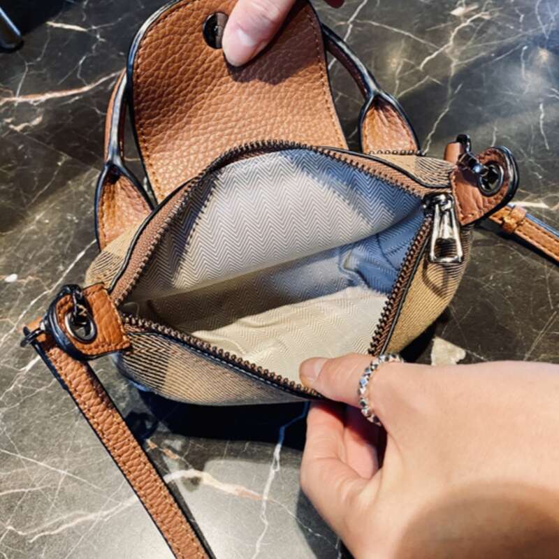 Genuine Leather Casual Phone 2024 New Ladies Lattice Crossbody Fashion Trend Women Shoulder Bag