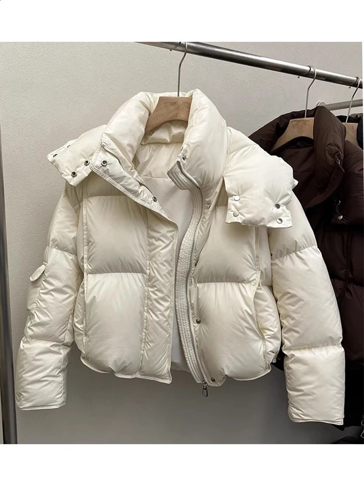Autumn Winter Women Korean Fluffy Vintage Padded Jacket Old Money Parka Coat Fashion Hoodies Outwear 2000s Aesthetic 241119