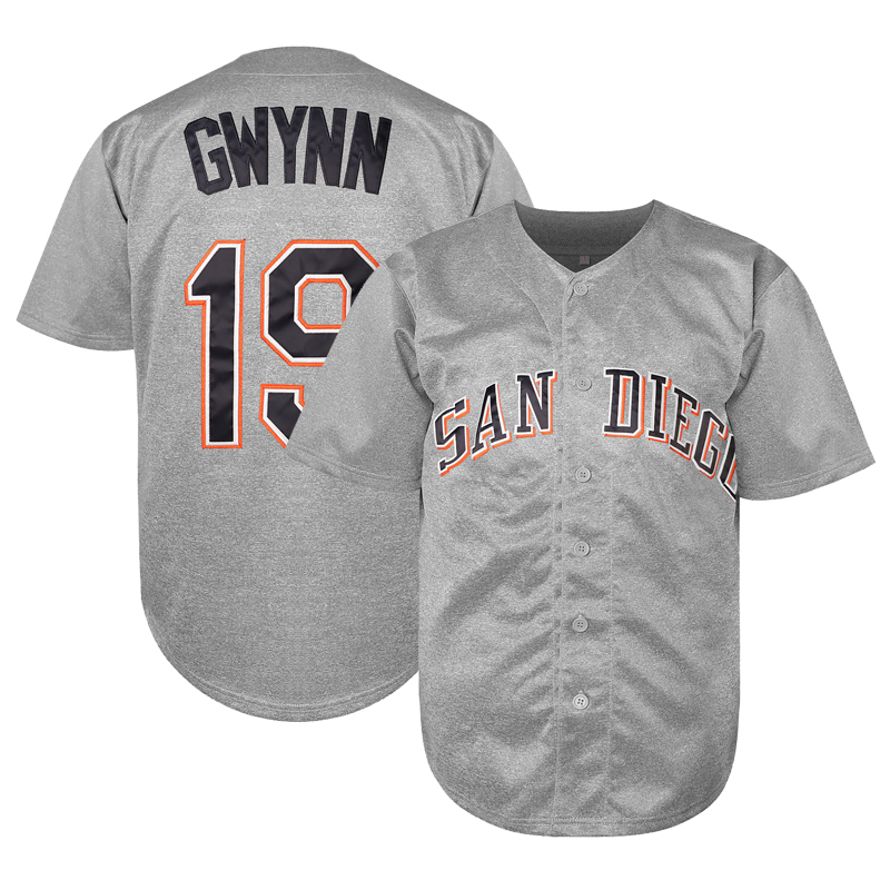 19 GWYNN Baseball Jersey Stitched Personalized Name Number comfortable and breathable sports Jersey