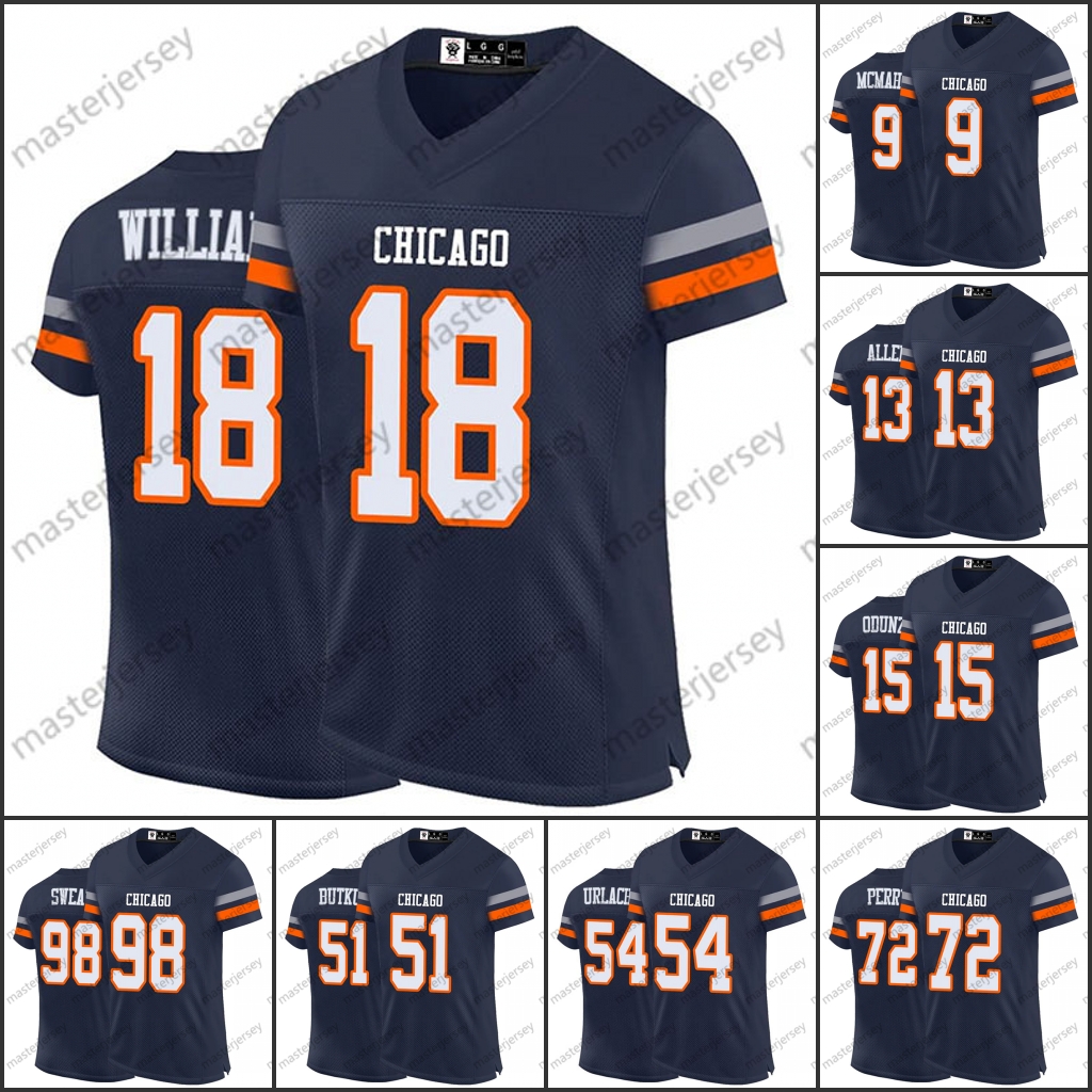 18 Williams Odunze Kmet Moore Johnson 2024 Football Jerseys Swift Allen Brisker Custom All Stitched Name and Number