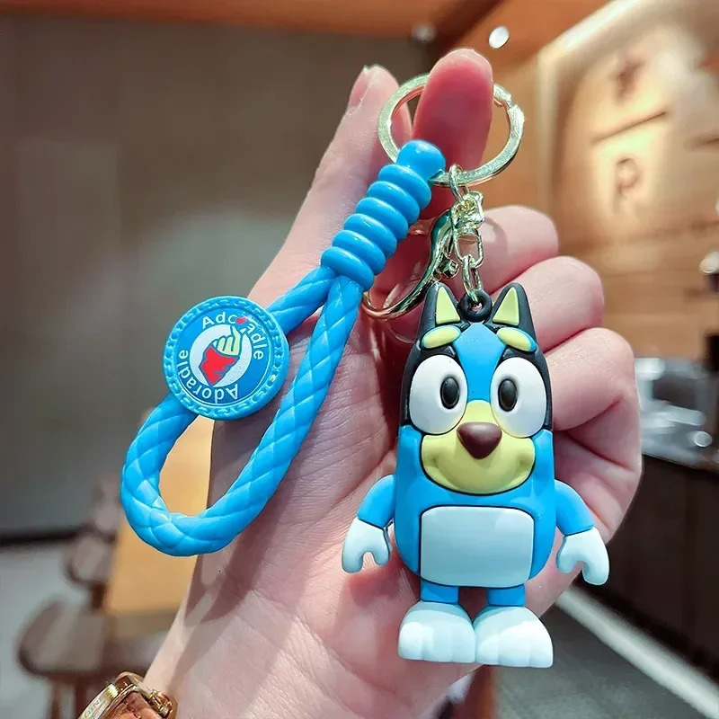 Cartoon Bluey Family Doll Creative Car Chain Keychain Bag Pendant Exquisite Small Gift Childrens Backpack Pendant Couple Gift 240409