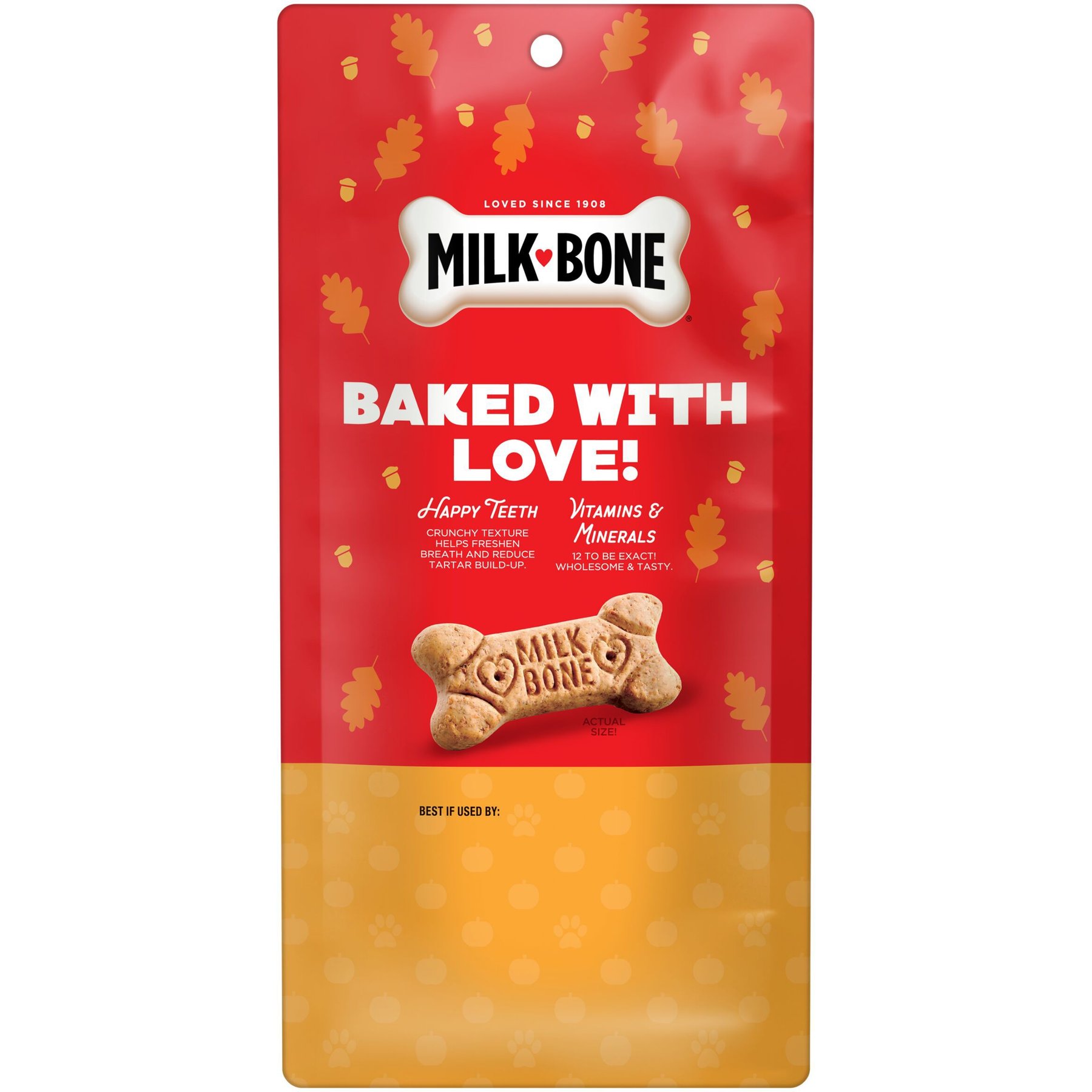 Milk-Bone Pup-kin Spice Artificial Pumpkin & Spice Flavor Biscuits Dog Treats, Small, 8-oz bag