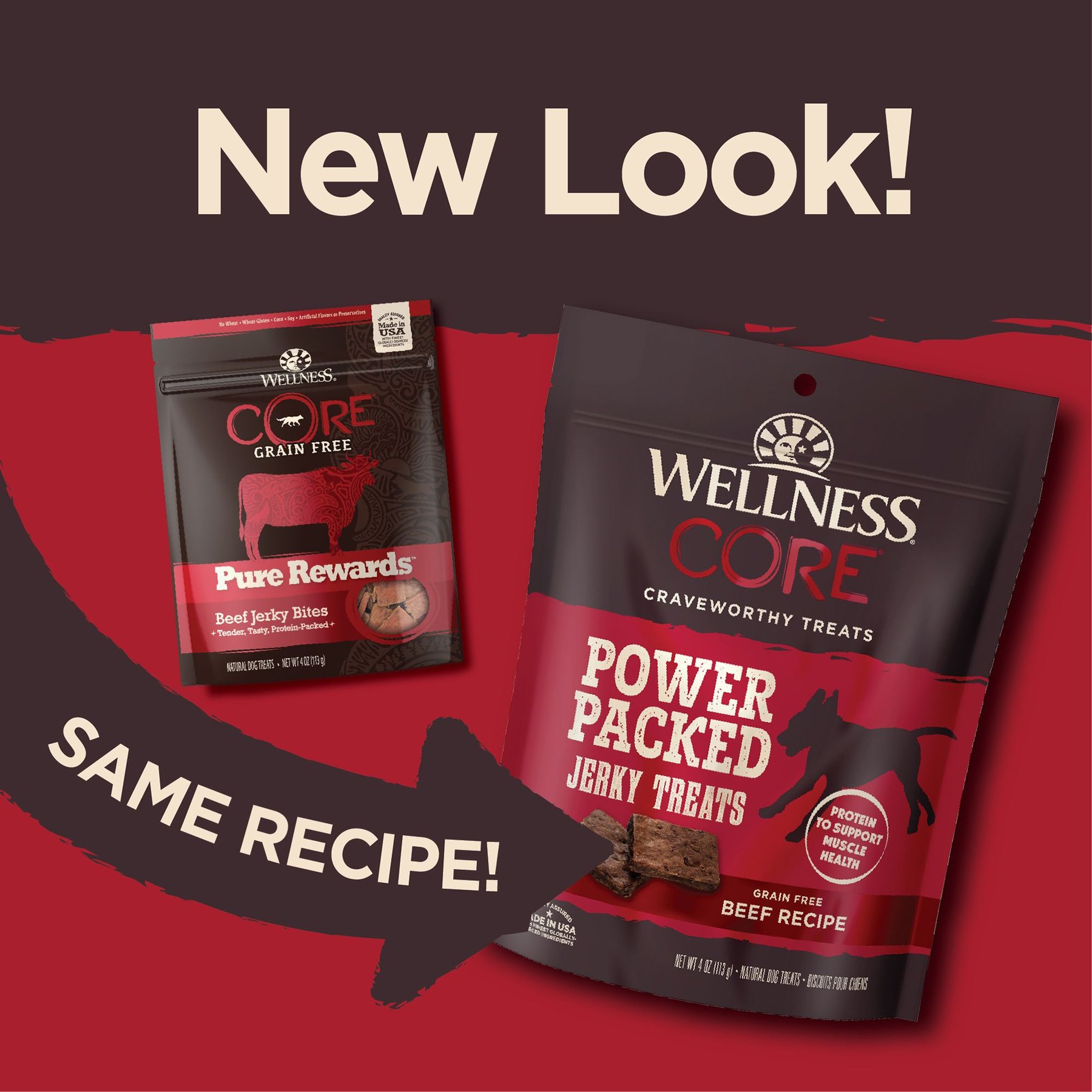 Wellness CORE Power Packed Beef Grain-Free Jerky Dog Treats