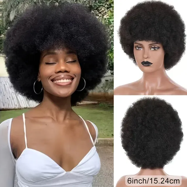 Kinky Curly None Full Lace Front Natural Glueless Black Colored urious 180Ddensity New Short Bob Human Hair Wigs For Women Deep Part Cosplay Party