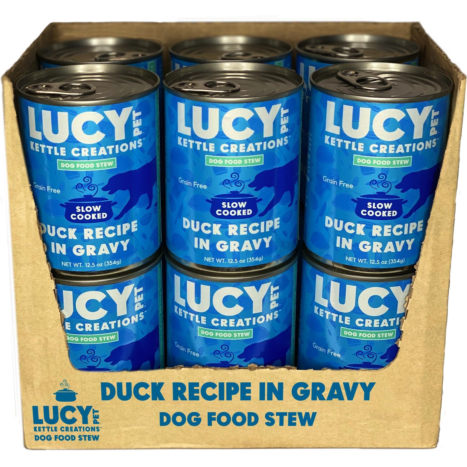 Lucy Pet Products Kettle Creations Duck Recipe in Gravy Wet Dog Food, 12.5-oz can, case of 12