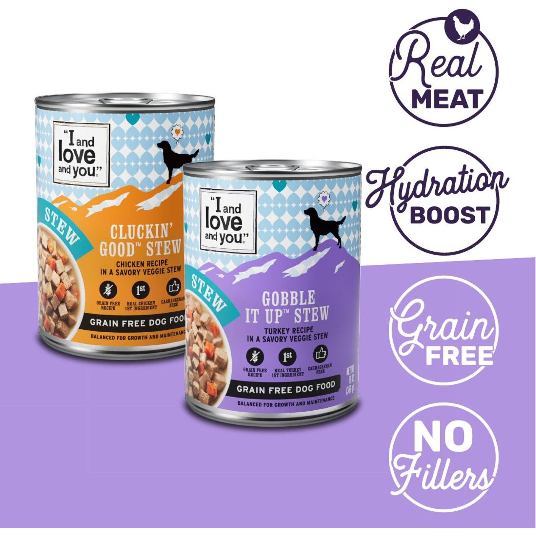 I and Love and You Cluckin' Good and Gobble it Up Stew Grain-Free Combo Pack Canned Dog Food