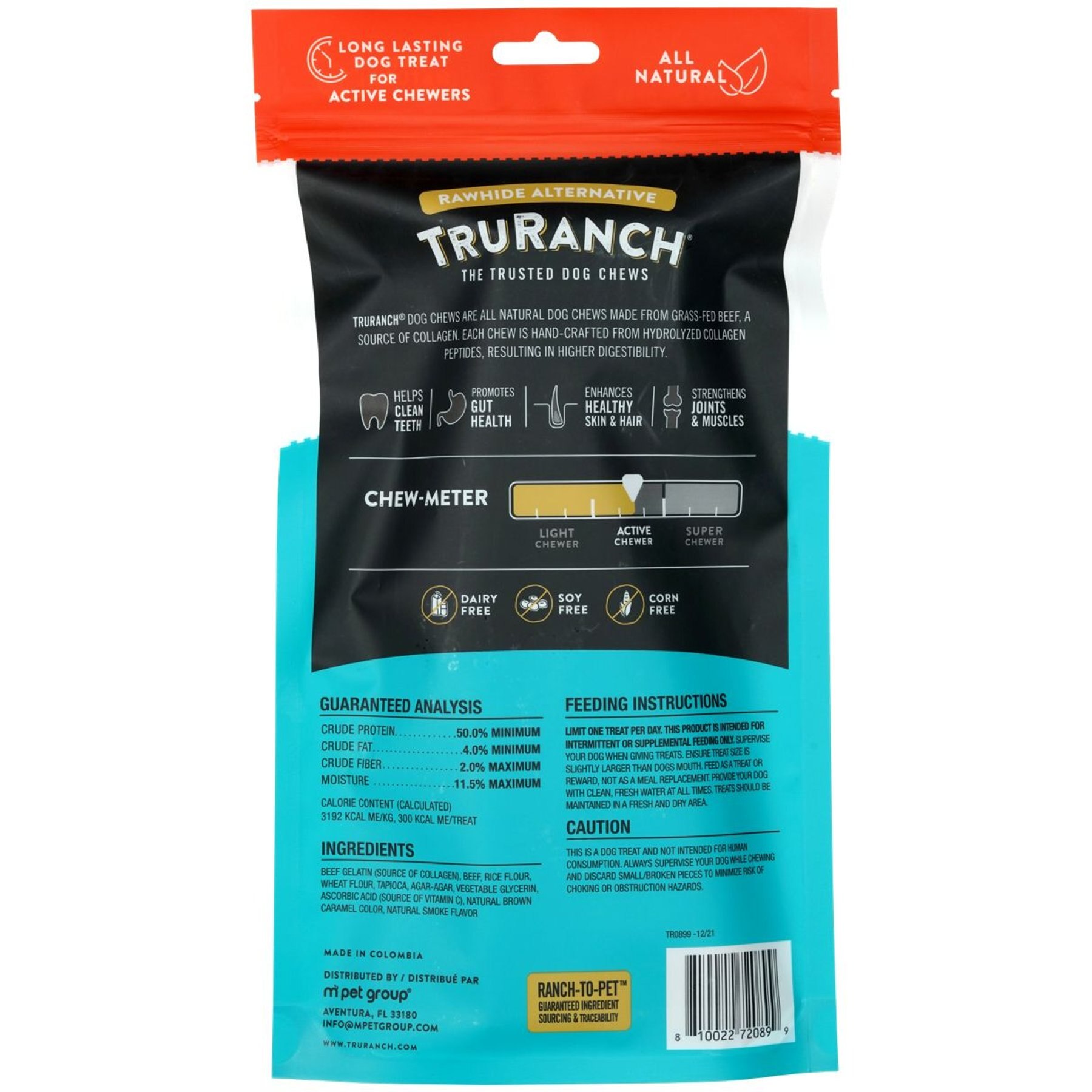 TruRanch Beef Collagen Roll Hard Chew Dog Treats, 9-in, 3 count
