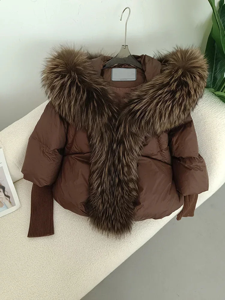 OFTBUY Real Fox Fur Collar Hooded Winter Jacket Women Natural Thick Warm Loose Oversize Duck Down Coat Streetwear Outerwear 241121