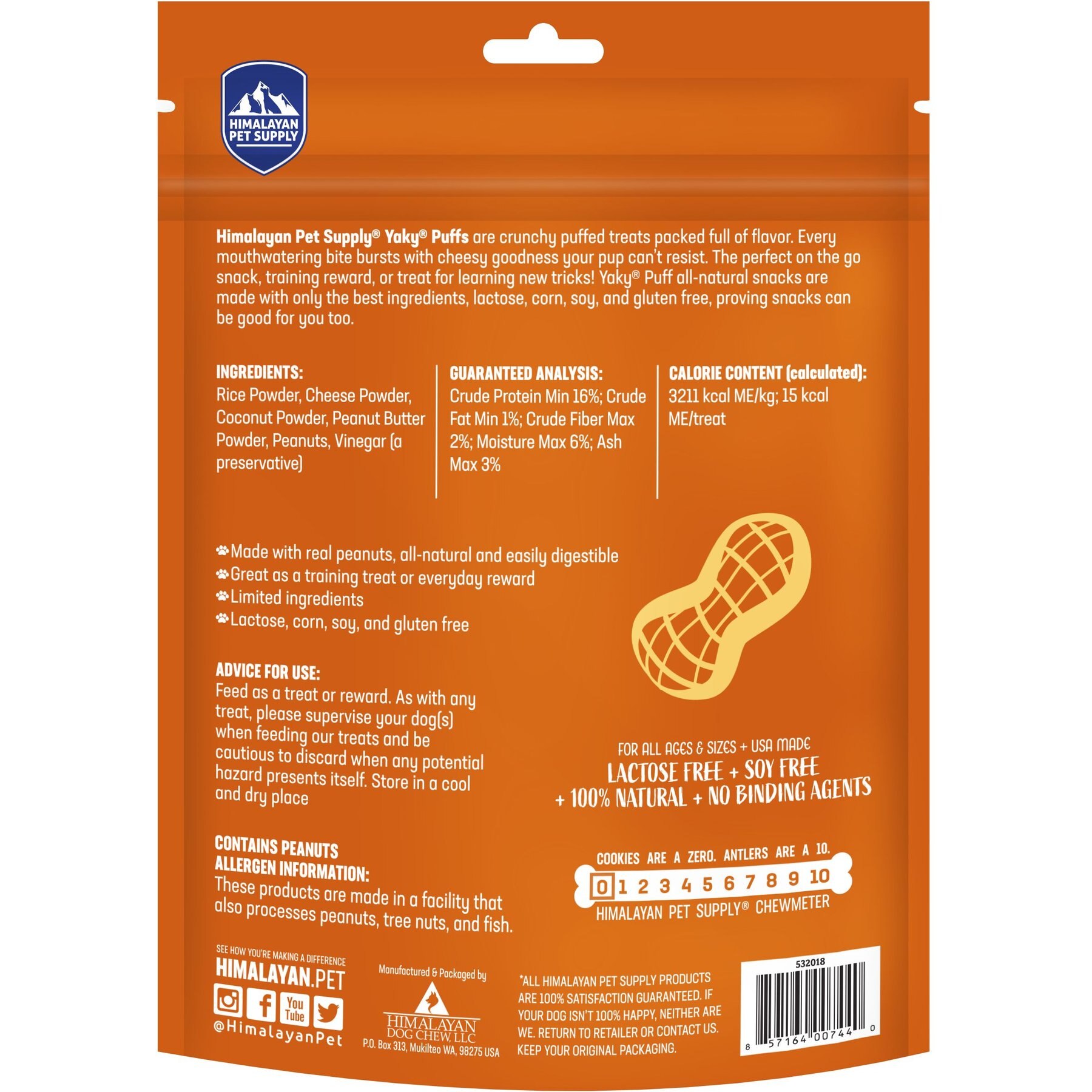 Himalayan Pet Supply Grain-Free yakyPUFF Peanut Butter Flavor Dog Treats